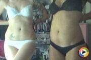 Two hot teens strip naked on web cam and masturbate together in cam chat