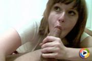 Homemade video of a horny girl sucking and rubbing a her boyfriend's cock on her face