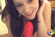 Cam girl and her red toy